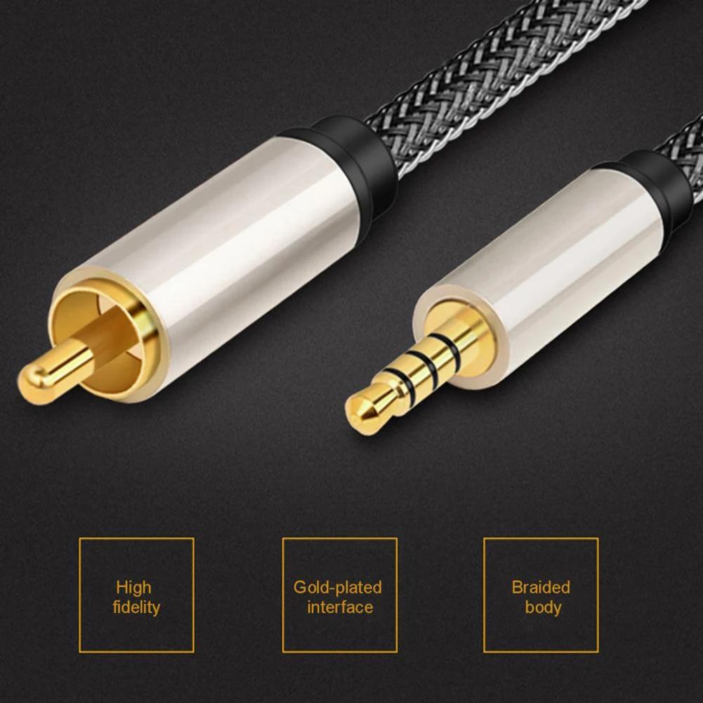  ÷̾  Ŀ ̺, 3.5mm  RCA-RCA   ̺, ׷ HiFi Ȩ þ